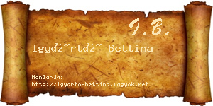 Igyártó Bettina névjegykártya